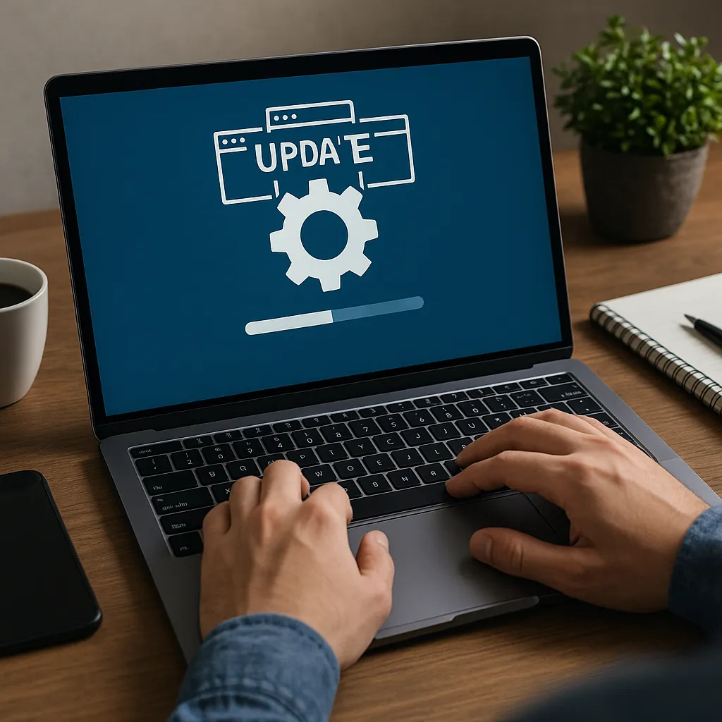 Illustration representing website management and maintenance